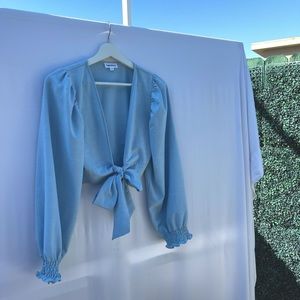 Baby Blue Long Sleeve Crop - SUPERDOWN - XS